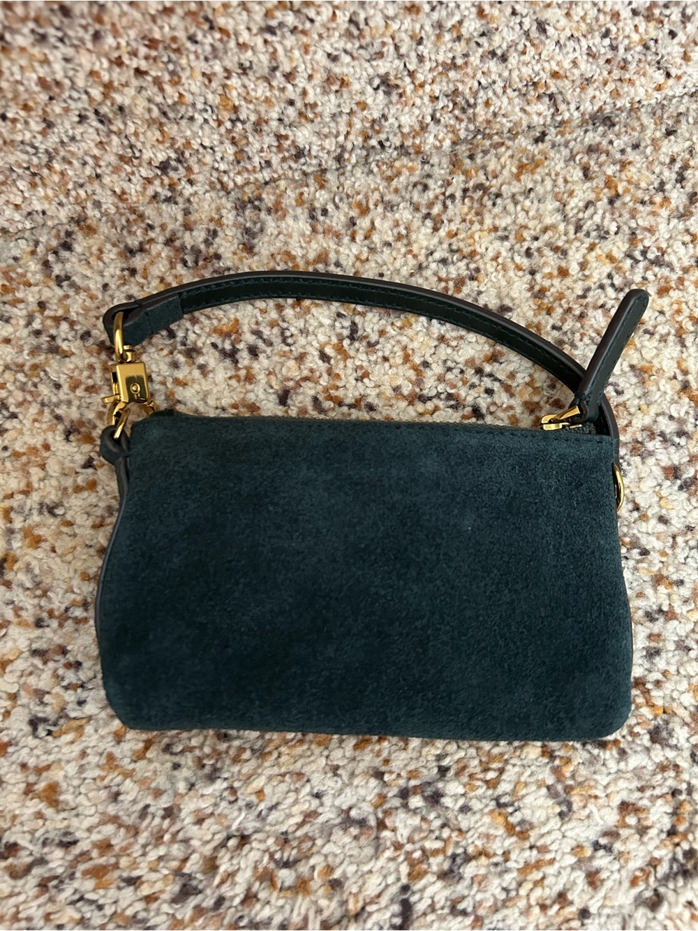 Madewell midnight forest Suede Clip-Strap Pouch